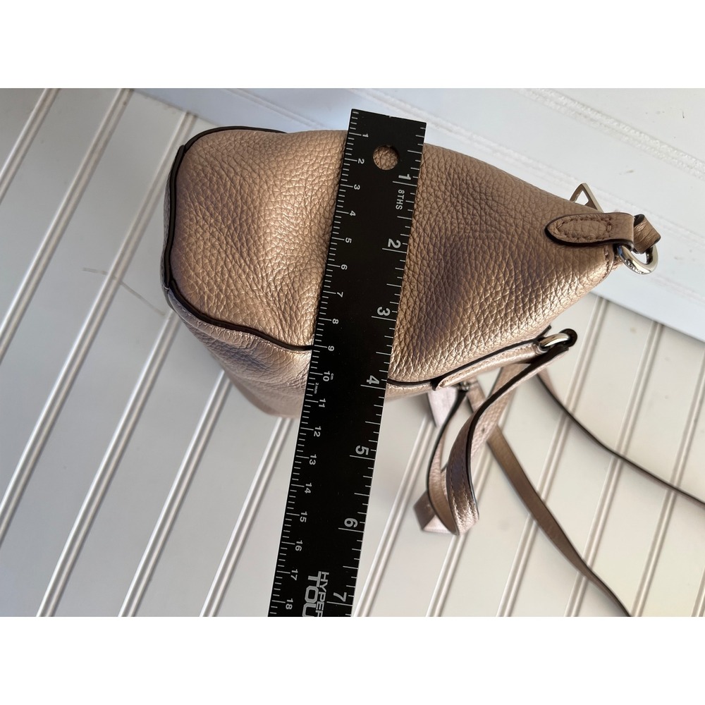 Coach Kelsey Satchel Metallic Pebble Leather Crossbody Bag F28989 Gold Silver - Picture 5 of 8